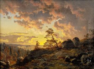 Solnedgang Over Fjarden