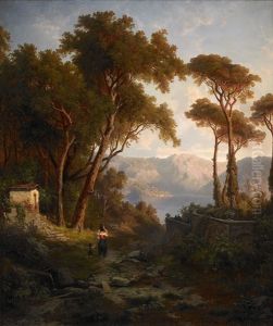 Italienskt Kustlandskap by Edward (Johan-Edvard) Bergh