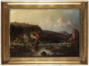 Stugan Vid Forsen by Edward (Johan-Edvard) Bergh