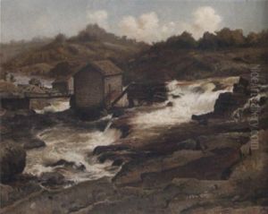 Landskap Med Fors by Edward (Johan-Edvard) Bergh