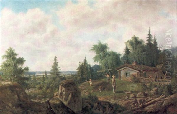 Landskap Med Gard Och Figurer - view 1