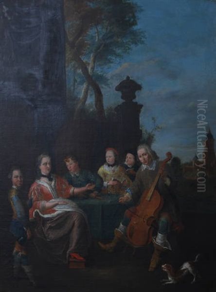 Scene Animee Au Violoncelliste - view 1