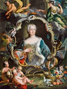 Bildnis Der Kaiserin Maria Theresia Als Konigin Von Ungarn Mit Der St. Stephanskrone Zu Ihrer Rechten