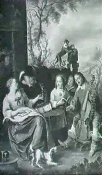 The Artist And His Family Playing Music - view 1