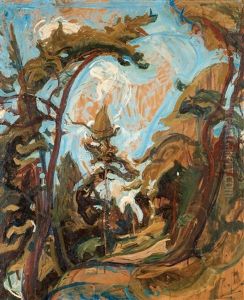 Expressionist-landskap (expressionist Landscape) by Richard Bergh