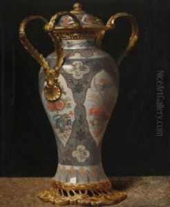 Deckelvase Mit Aufwandiger Montierung by Charles Auguste van den Berghe