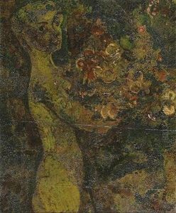Jeune Femme Au Bouquet De Fleurs by Frits Van Den Berghe