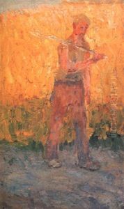 A Farmer by Frits Van Den Berghe