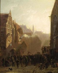 A Market Scene In A Street, Groningen