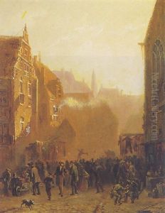 A Market Scene by Syboldt Berghuis
