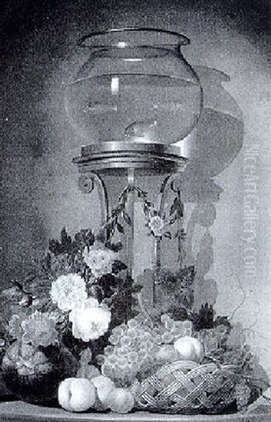 Stilleben Mit Blumen, Fruchten Und Goldfischen - view 1
