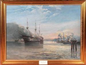 The Wellesley On Fire In North Shields Harbour