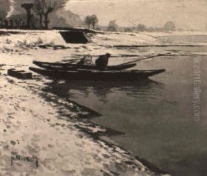 Fischfang Im Winter by Max Bergmann
