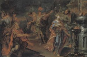 Die Opferung Der Iphigenie by Johann Georg Bergmuller