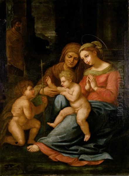 La Sacra Famiglia Con Sant Anna E Il Giovannino (after Raffaello) - view 1