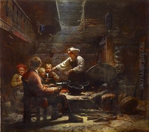 Die Mahlzeit by Knud Larsen Bergslien