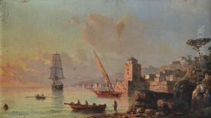 Pecheur En Bord De Mediterranee by Tony-Francois de Bergue