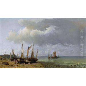 Strandpartie Mit Segelschiffen Strandpartie Mit Segelschiffen