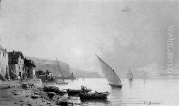 Pecheurs Au Bord D'une Cote, Pres D'un Village - view 1