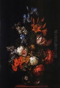 Blumenstilleben Mit Glasvase by Heinrich Berichau
