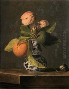 Hellebores Et Agrumes Dans Un Vase Chinois