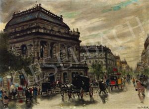 Lights After Rain On Andrassy Street by Antal Berkes