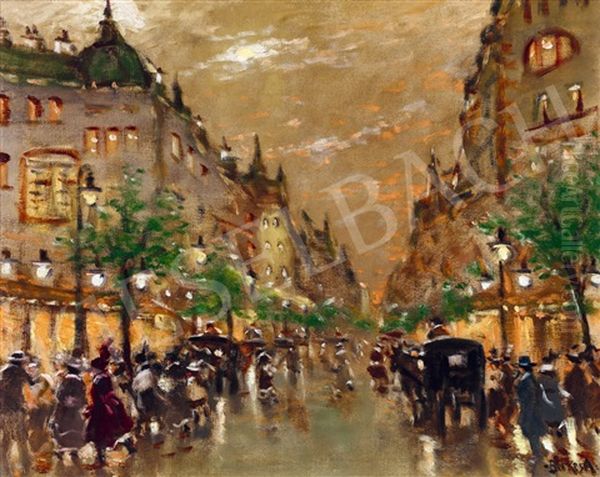 Evening Lights After Rain On The Boulevard - view 1