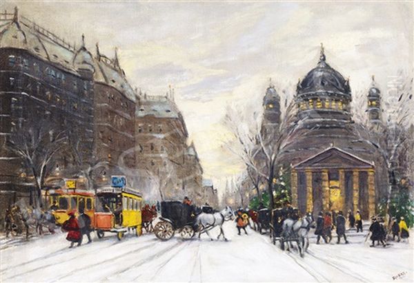 Winter In Budapest by Antal Berkes