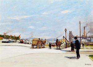 Budapest Scene by Antal Berkes