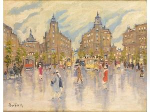 Pariser Strassenszene by Antal Berkes