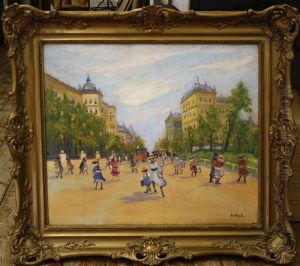 Schoolkinderen Op Franse Boulevard