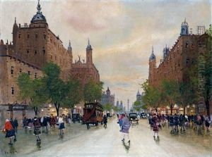 Street In Pest by Antal Berkes