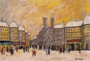 Winterlicher Abend In Der Stadt Winterlicher Abend In Der Stadt
