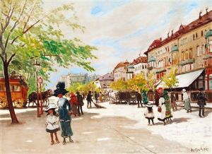 Andrassy Street In Sunshine by Antal Berkes