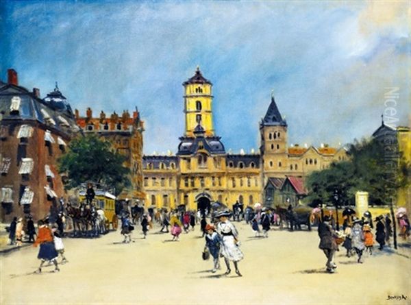 Early Autumn Mood On A City Square - view 1