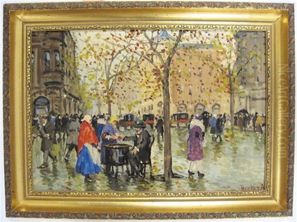 Depicting A City Street Scene In Autumn - view 1