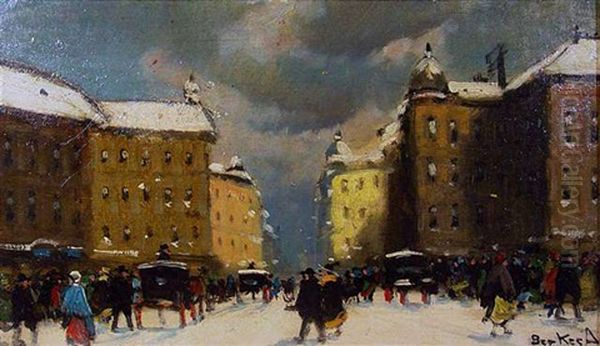 Flaneure Auf Winterlichem Boulevard - view 1