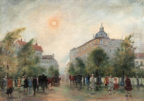 Auf Dem Boulevard In Der Fruhlingssonne - view 1