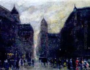 Strasenszene Am Abend by Antal Berkes