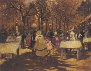 The Beer Garden by Antal Berkes