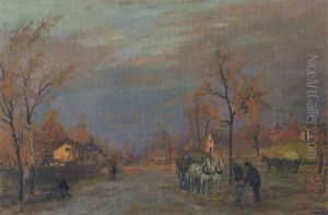 Ungarische Dorfstrase by Antal Berkes
