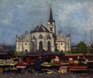 The Flower Market by Antal Berkes