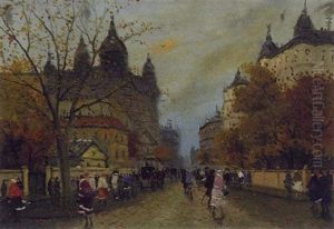 Pariser Strasenszene by Antal Berkes