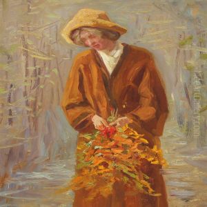Woman With Flowers by Christian Aigens