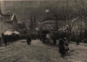 Winter In Der Stadt by Antal Berkes