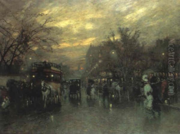 Pariser Boulevard In Der Abenddammerung - view 1