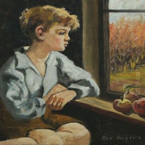 A Boy Sitting By The Window by Christian Aigens