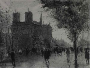 Paris Street Scene by Antal Berkes