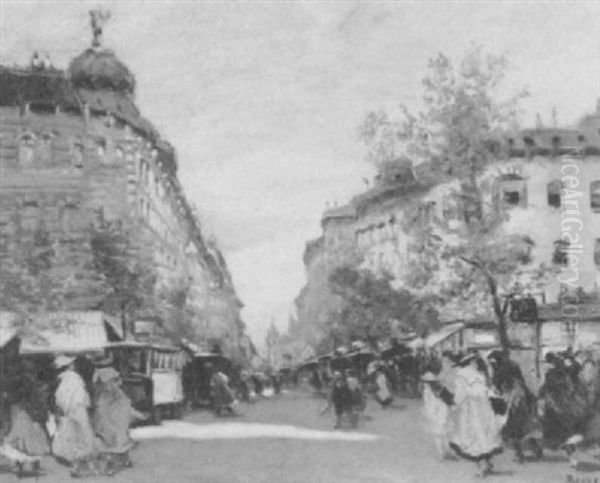 Elegant Figures On A Boulevard - view 1