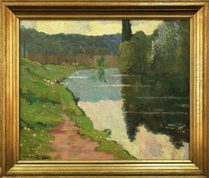 Fishing By The River by Mikhail Andreevitch Berkos